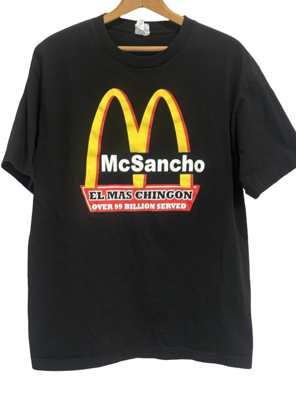 Alstyle Black Tee with Yellow and Red Graphic "McSancho"